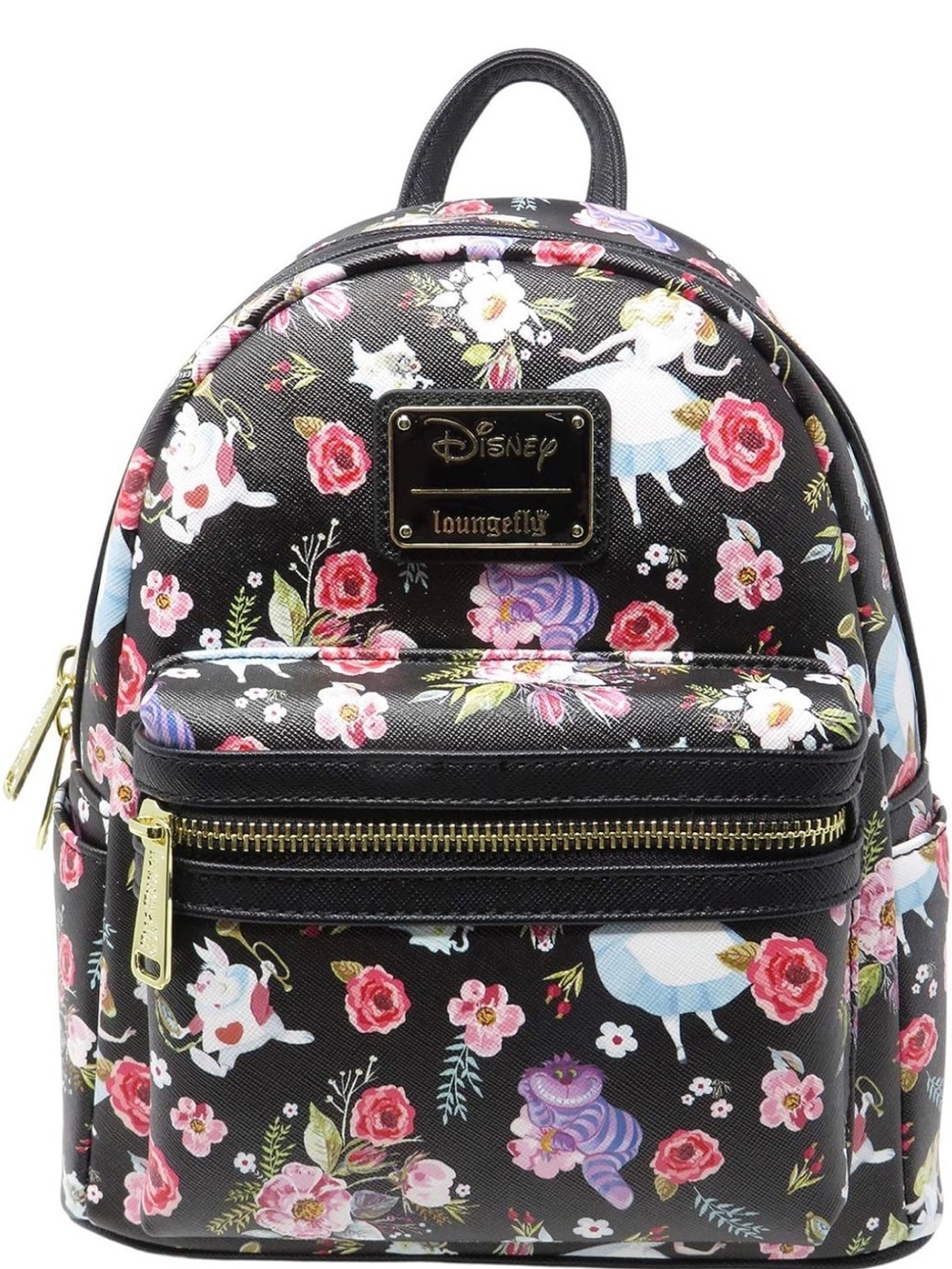 Loungefly Black Floral Alice Mini Backpack